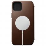 Husa din piele naturala NOMAD Leather Folio MagSafe compatibila cu iPhone 14 Plus Brown 7 - lerato.ro