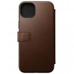 Husa din piele naturala NOMAD Leather Folio MagSafe compatibila cu iPhone 14 Plus Brown
