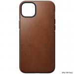 Carcasa din piele naturala NOMAD Modern Leather MagSafe compatibila cu iPhone 14 Plus Tan