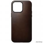 Carcasa din piele naturala NOMAD Modern Leather MagSafe compatibila cu iPhone 14 Pro Max Brown