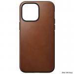 Carcasa din piele naturala NOMAD Modern Leather MagSafe compatibila cu iPhone 14 Pro Max Tan
