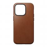 Carcasa din piele naturala NOMAD Modern Leather MagSafe compatibila cu iPhone 14 Pro Tan 2 - lerato.ro