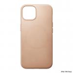 Carcasa din piele naturala NOMAD Modern Leather MagSafe compatibila cu iPhone 14 Natural