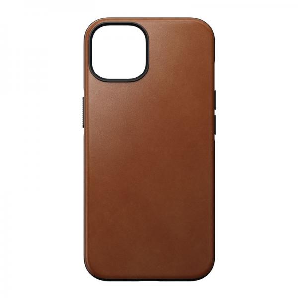 Carcasa din piele naturala NOMAD Modern Leather MagSafe compatibila cu iPhone 14 Tan