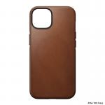 Carcasa din piele naturala NOMAD Modern Leather MagSafe compatibila cu iPhone 14 Tan