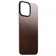 Skin NOMAD Magnetic Horween Leather Back compatibil cu iPhone 16 Pro Max, Compatibil MagSafe, Maro