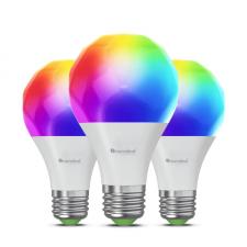 Set 3 becuri Smart LED RGBCW Nanoleaf Essentials A60, lumina alba/colorata, E27, 8.5W, Peste 16M culori, control vocal, WiFi