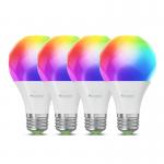 Set 4 becuri Smart LED RGBCW Nanoleaf Matter Wi-Fi A19, lumina alba/colorata, E27, 8.5W, Peste 16M culori, control vocal, WiFi 2 - lerato.ro