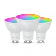 Set 3 becuri smart Nanoleaf Essentials Matter, RGB, Control vocal / aplicatie, 5W, 300 lm, Interval temperatura culoare 2700-6500K, E27, WiFi, Alb