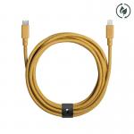 Cablu pentru incarcare si transfer de date Native Union Belt, USB-C/Lightning, 3m, Kraft 2 - lerato.ro