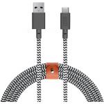 Cablu pentru incarcare si transfer de date Native Union Belt USB-A / USB Type-C 1.2m Zebra