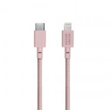 Cablu pentru incarcare si transfer de date Native Union Belt USB Type-C / Lightning 1.2m Rose