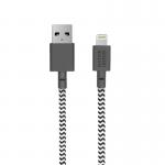 Cablu pentru incarcare si transfer de date Native Union Belt USB / Lightning 1.2m Zebra 3 - lerato.ro