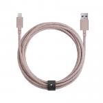 Cablu pentru incarcare si transfer de date Native Union Belt XL USB / Lightning 3m Rose 2 - lerato.ro