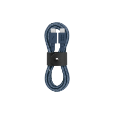 Cablu pentru incarcare si transfer de date Native Union Belt, 2x USB-C, 60W, 480Mbps, 1.2m, Navy Blue
