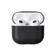 Carcasa Native Union Leather Case compatibila cu Apple AirPods 3, Negru