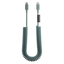Cablu pentru incarcare si transfer de date Native Union Pop, 2x USB-C, 60W, 2.4m, Slate Green