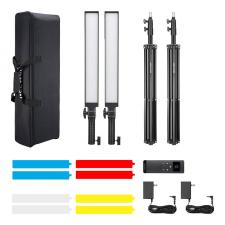 Camere video/foto si accesorii, Kit de iluminat Neewer, 2x trepied lumina, 2x stick lumina, 2x sursa alimentare, 2x difuzor, 6x filtru, Negru, lerato.ro