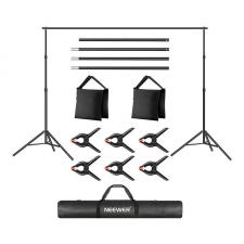 Camere video/foto si accesorii, Kit suport pentru fundal foto Neewer, Aluminiu, Reglabil, 70 x 210cm, 1.5 x 3m, Negru, lerato.ro