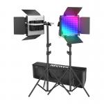 Set 2 lampi LED Neewer 660 PRO II RGB, 50W, 7500lux, 3200-5600K, 2x trepied, 2x flash, Negru 3 - lerato.ro