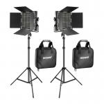 Kit studio Neewer 660, Bi Color LED, 40W, 3300lux, 3200-5600K, 2x lampa leld, 2x trepied, 2x softbox, Negru 2 - lerato.ro