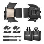 Kit studio Neewer 660, Bi Color LED, 40W, 3300lux, 3200-5600K, 2x lampa leld, 2x trepied, 2x softbox, Negru 3 - lerato.ro
