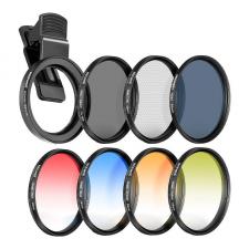 Alte accesorii telefoane, Set 7 filtre pentru telefon Neewer, Gradatie in 4 culori / CPL / ND32 / Stea, Clema universala inclusa, 58mm, Negru, lerato.ro