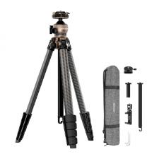Trepied pentru camere foto / video Neewer LT35, Rotire 360 grade, Inaltime maxima 156cm, Fibra de carbon, Black / Silver