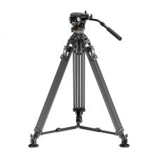 Trepied pentru camere foto / video Neewer LL55, Rotire 360 grade, Inclinare reglabila, Sistem Quick Release pentru picioare, Inaltime maxima 197cm, Fibra de carbon, Black / Silver