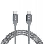 Cablu pentru incarcare si transfer de date Nevox, 2x USB-C, 100W, 5A, 1m, Gri 2 - lerato.ro