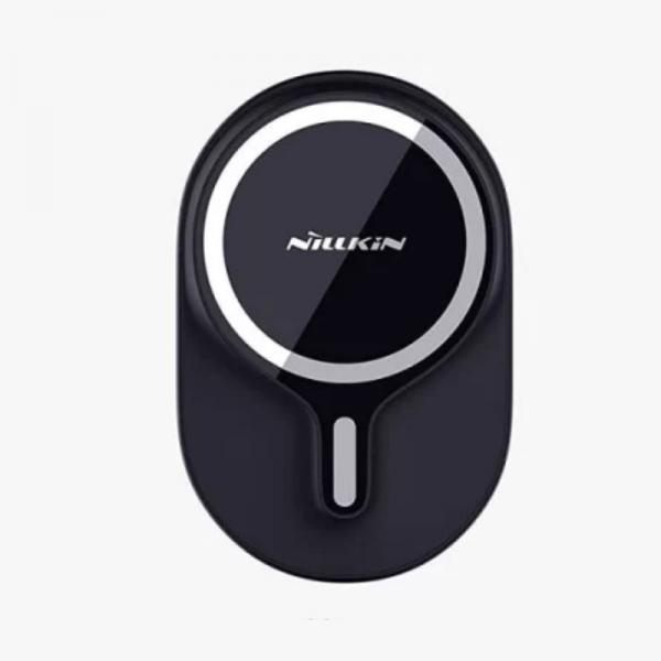 Suport auto Nillkin Magnetic, Air Vent Mount, compatibil MagSafe, incarcare wireless 10W, rotire 360 grade, Cablu USB-C inclus, Negru