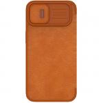 Husa Nillkin Qin Pro Leather compatibila cu iPhone 14 Plus Brown 2 - lerato.ro