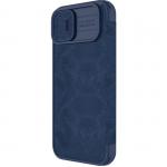 Husa Nillkin Qin Pro Leather compatibila cu iPhone 14 Plus Blue 4 - lerato.ro