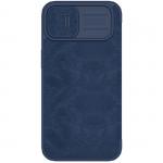 Husa Nillkin Qin Pro Leather compatibila cu iPhone 14 Plus Blue 2 - lerato.ro