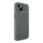 Husa Nillkin Qin Cloth Pro Flip Cover compatibila cu iPhone 14 Plus Gri 5 - lerato.ro