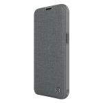 Husa Nillkin Qin Cloth Pro Flip Cover compatibila cu iPhone 14 Plus Gri 6 - lerato.ro