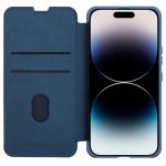 Husa Nillkin Qin Cloth Pro Flip Cover compatibila cu iPhone 14 Pro Max Albastru 4 - lerato.ro