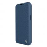 Husa Nillkin Qin Cloth Pro Flip Cover compatibila cu iPhone 14 Pro Max Albastru 6 - lerato.ro