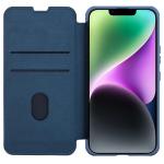 Husa Nillkin Qin Cloth Pro Flip Cover compatibila cu iPhone 14 Plus Albastru 6 - lerato.ro