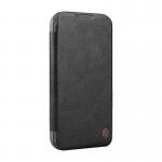 Carcasa piele Nillkin Qin Prop compatibila cu iPhone 16 Pro Max, Negru 2 - lerato.ro