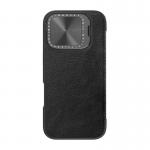 Carcasa piele Nillkin Qin Prop compatibila cu iPhone 16 Pro Max, Negru 3 - lerato.ro