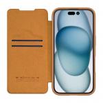 Carcasa piele Nillkin Qin Prop compatibila cu iPhone 16, Maro 5 - lerato.ro