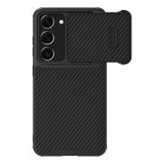 Carcasa Nillkin Synthetic Fiber S cu Camera Cover compatibila cu Samsung Galaxy S23 Plus, Negru