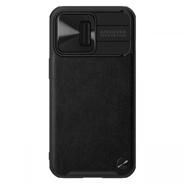 Carcasa Nillkin Cam Shield Leather compatibila cu iPhone 13 Pro Black 1 - lerato.ro