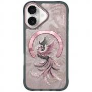 Carcasa Nimmy Magnetic Fantasy Animal, cu MagSafe, compatibila cu iPhone 16, Rose Gold