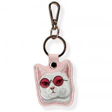 Husa protectie cu breloc Nimmy Glasses Cool Cat pentru Pet Tracker, Roz