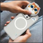 Carcasa Nimmy Glasses Cool Cat, cu MagSafe, compatibila cu iPhone 16 Pro, Gri 10 - lerato.ro