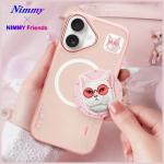 Carcasa Nimmy Glasses Cool Cat, cu MagSafe, compatibila cu iPhone 16, Roz 17 - lerato.ro