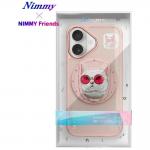Carcasa Nimmy Glasses Cool Cat, cu MagSafe, compatibila cu iPhone 16, Roz 18 - lerato.ro