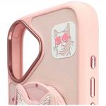 Carcasa Nimmy Glasses Cool Cat, cu MagSafe, compatibila cu iPhone 16, Roz 10 - lerato.ro